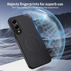 For Samsung Galaxy S25 Edge Magnetic Case WANLONFENG TQ1 Series Carbon Fiber Texture PC TPU Phone Cover with 2Pcs Screen Films