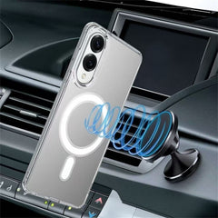 For Samsung Galaxy S25 Edge Clear Case WANLONFENG LM1 Series Compatible with MagSafe with 2Pcs Screen Films (Big Lens Hole)