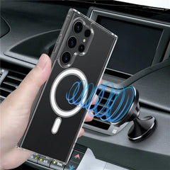 For Samsung Galaxy S25 Ultra Clear Case WANLONFENG LM1 Series Compatible with MagSafe with 2Pcs Screen Films (Big Lens Hole)