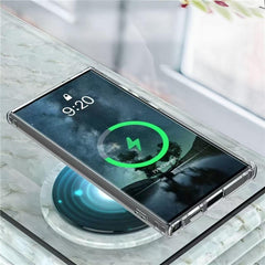 For Samsung Galaxy S24 Ultra Clear Case WANLONFENG LM1 Series Compatible with MagSafe with 2Pcs Screen Films (Big Lens Hole)