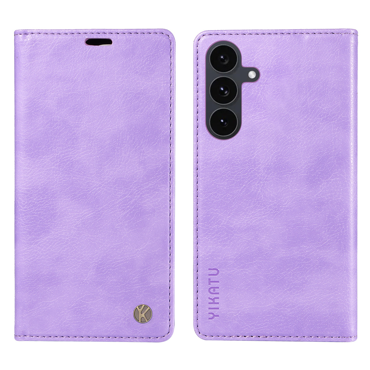 For Samsung Galaxy S25 FE Wallet Case YIKATU YK-006 Magnetic Closure Leather Phone Cover Litchi Texture
