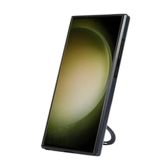 For Samsung Galaxy S23 Ultra Case Magnetic Kickstand PU Leather Coated PC + TPU Phone Cover
