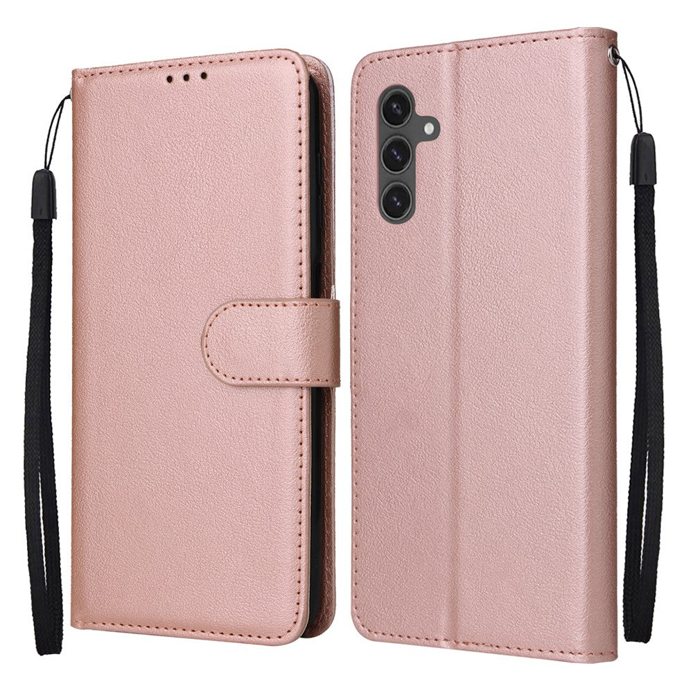 For Samsung Galaxy S25 FE Case Wallet Stand PU Leather Phone Cover with Wrist Strap - TechGearPal
