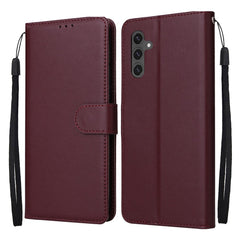 For Samsung Galaxy S25 FE Case Wallet Stand PU Leather Phone Cover with Wrist Strap