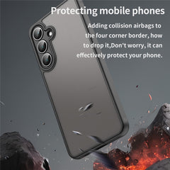 Coque antichoc pour Samsung Galaxy S25 FE, airbags, coque arrière translucide givrée en PC + TPU 