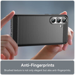 For Samsung Galaxy S25 FE Case Protective Phone Cover Carbon Fiber Texture Brushed