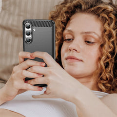 For Samsung Galaxy S25 FE Case Protective Phone Cover Carbon Fiber Texture Brushed