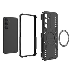 Coque magnétique pour Samsung Galaxy S25 FE, motif papillon, ajourée, dissipation thermique, PC + TPU 