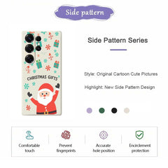 For Samsung Galaxy S25 Ultra Case Christmas Gifts Pattern Printing Straight Edge TPU Phone Back Cover
