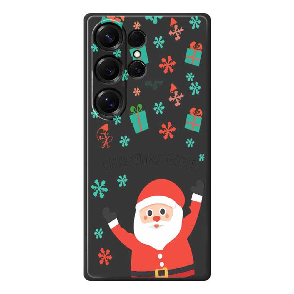 For Samsung Galaxy S25 Ultra Case Christmas Gifts Pattern Printing Straight Edge TPU Phone Back Cover