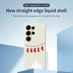 For Samsung Galaxy S25 Ultra Case Christmas Stockings Pattern Printing Straight Edge TPU Phone Back Cover