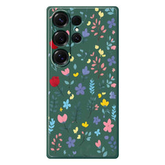 For Samsung Galaxy S25 Ultra Case Colorful Flower Branches Pattern Printing Straight Edge TPU Phone Back Cover