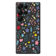 For Samsung Galaxy S25 Ultra Case Colorful Flower Branches Pattern Printing Straight Edge TPU Phone Back Cover