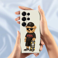 For Samsung Galaxy S25 Ultra Case Cool Bear Pattern Printing Straight Edge TPU Phone Back Cover