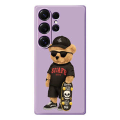 For Samsung Galaxy S25 Ultra Case Cool Bear Pattern Printing Straight Edge TPU Phone Back Cover