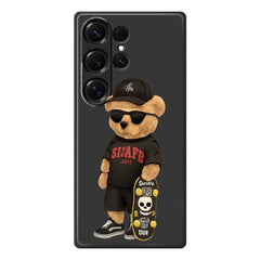 For Samsung Galaxy S25 Ultra Case Cool Bear Pattern Printing Straight Edge TPU Phone Back Cover