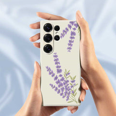 Coque arrière en TPU pour Samsung Galaxy S25 Ultra, motif lavande, bord droit 