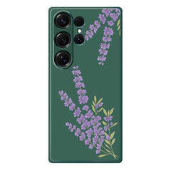 Coque arrière en TPU pour Samsung Galaxy S25 Ultra, motif lavande, bord droit 