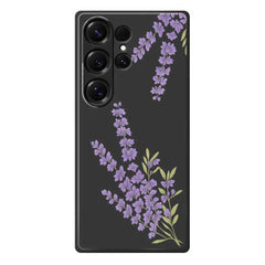Coque arrière en TPU pour Samsung Galaxy S25 Ultra, motif lavande, bord droit 