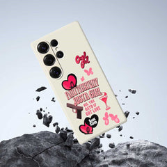For Samsung Galaxy S25 Ultra Case Pink Elements Pattern Printing Straight Edge TPU Phone Back Cover