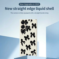Coque arrière en TPU pour Samsung Galaxy S25 Ultra, motif nœud noir, bord droit, impression 