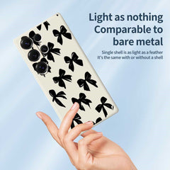Coque arrière en TPU pour Samsung Galaxy S25 Ultra, motif nœud noir, bord droit, impression 