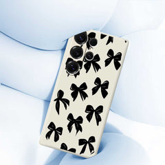 Coque arrière en TPU pour Samsung Galaxy S25 Ultra, motif nœud noir, bord droit, impression 