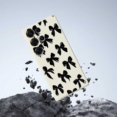 Coque arrière en TPU pour Samsung Galaxy S25 Ultra, motif nœud noir, bord droit, impression 