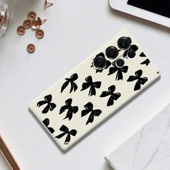 Coque arrière en TPU pour Samsung Galaxy S25 Ultra, motif nœud noir, bord droit, impression 