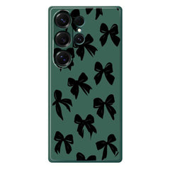 Coque arrière en TPU pour Samsung Galaxy S25 Ultra, motif nœud noir, bord droit, impression 