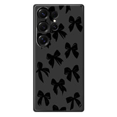 Coque arrière en TPU pour Samsung Galaxy S25 Ultra, motif nœud noir, bord droit, impression 