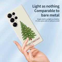 Für Samsung Galaxy S25 Ultra Hülle Weihnachtsbaum Muster Druck Gerade Kante TPU Telefon Rückseite 