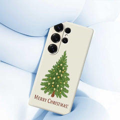 Für Samsung Galaxy S25 Ultra Hülle Weihnachtsbaum Muster Druck Gerade Kante TPU Telefon Rückseite 