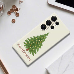Für Samsung Galaxy S25 Ultra Hülle Weihnachtsbaum Muster Druck Gerade Kante TPU Telefon Rückseite 
