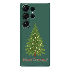 Für Samsung Galaxy S25 Ultra Hülle Weihnachtsbaum Muster Druck Gerade Kante TPU Telefon Rückseite 