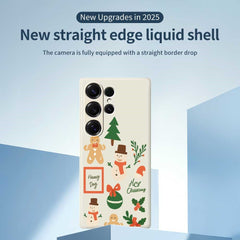 For Samsung Galaxy S25 Ultra Case Christmas Snowman Pattern Printing Straight Edge TPU Phone Back Cover