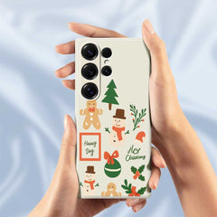 For Samsung Galaxy S25 Ultra Case Christmas Snowman Pattern Printing Straight Edge TPU Phone Back Cover