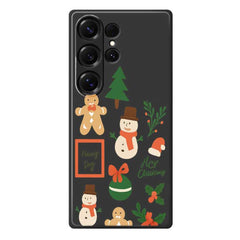 For Samsung Galaxy S25 Ultra Case Christmas Snowman Pattern Printing Straight Edge TPU Phone Back Cover