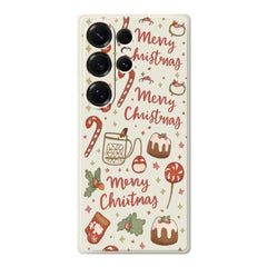 For Samsung Galaxy S25 Ultra Case Merry Christmas Pattern Printing Straight Edge TPU Phone Back Cover