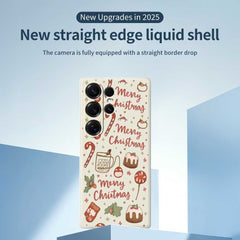 For Samsung Galaxy S25 Ultra Case Merry Christmas Pattern Printing Straight Edge TPU Phone Back Cover