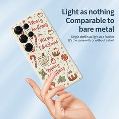 For Samsung Galaxy S25 Ultra Case Merry Christmas Pattern Printing Straight Edge TPU Phone Back Cover