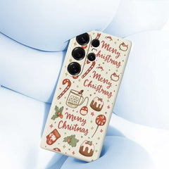 For Samsung Galaxy S25 Ultra Case Merry Christmas Pattern Printing Straight Edge TPU Phone Back Cover