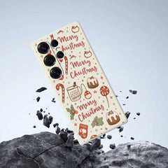 For Samsung Galaxy S25 Ultra Case Merry Christmas Pattern Printing Straight Edge TPU Phone Back Cover