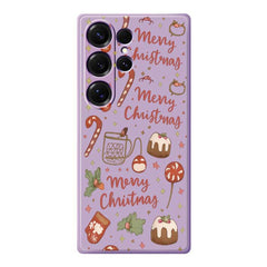 For Samsung Galaxy S25 Ultra Case Merry Christmas Pattern Printing Straight Edge TPU Phone Back Cover