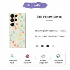Coque arrière en TPU pour Samsung Galaxy S25 Ultra, motif arbres colorés, bord droit 