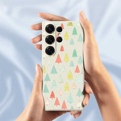 Coque arrière en TPU pour Samsung Galaxy S25 Ultra, motif arbres colorés, bord droit 