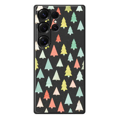 Coque arrière en TPU pour Samsung Galaxy S25 Ultra, motif arbres colorés, bord droit 