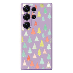 Coque arrière en TPU pour Samsung Galaxy S25 Ultra, motif arbres colorés, bord droit 