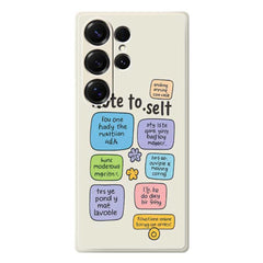 For Samsung Galaxy S25 Ultra Case Colored Sticky Notes Pattern Printing Straight Edge TPU Phone Back Cover