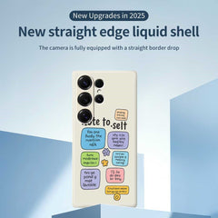 For Samsung Galaxy S25 Ultra Case Colored Sticky Notes Pattern Printing Straight Edge TPU Phone Back Cover